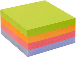 inFO Recycling Haftnotizen farbsortiert, 2 Würfel