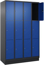 CP Schließfachschrank Classic PLUS enzianblau, schwarzgrau 080020-403 S10031, 12 Schließfächer 120,0 x 50,0 x 195,0 cm