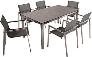 Thumbnail - Garden Pleasure Sitzgruppe SIENNA grau, silber Metall, 7-teilig