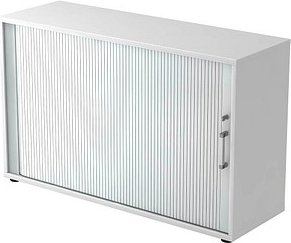 HAMMERBACHER 1732S Rollladenschrank weiß, silber 1 Fachboden 120,0 x 40,0 x 74,8 cm