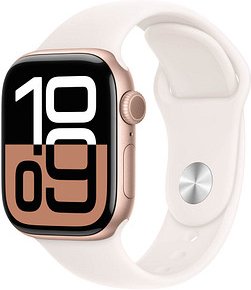 Apple Watch Series 10 42 mm Aluminium (GPS) Sportarmband S/M blassrosa, roségold