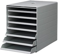 DURABLE Schubladenbox IDEALBOX PLUS grau 1712001050, DIN A4 mit 7 Schubladen, 1 St.
