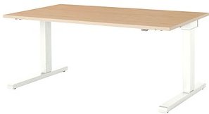 mauser varitos.c elektrisch höhenverstellbarer Schreibtisch ahorn, weiß rechteckig, C-Fuß-Gestell weiß 160,0 x 80,0 cm