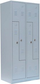 LÜLLMANN Z-Spind lichtgrau 525110, 4 Schließfächer 80,0 x 50,0 x 180,0 cm