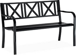relaxdays Gartenbank 10026112_0 schwarz Metall 127,0 cm