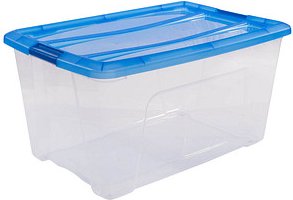 Thumbnail - IRIS Ohyama Clear NTB Aufbewahrungsbox 45,0 l transparent, blau 39,5 x 57,5 x 30,5 cm