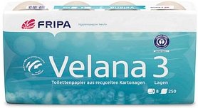 FRIPA Toilettenpapier Velana 3-lagig Recyclingpapier, 8 Rollen