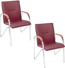 2 Nowy Styl Besucherstühle Samba bordeaux Kunstleder