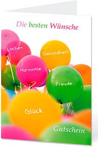 LUMA Gutschein Luftballons mit Innentext AM513 DIN B6, 1 St.
