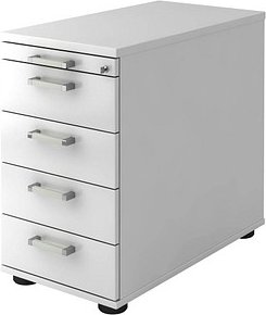 HAMMERBACHER Solid SC50 Standcontainer weiß 5 Auszüge 42,8 x 80,0 x 72,0 - 76,0 cm