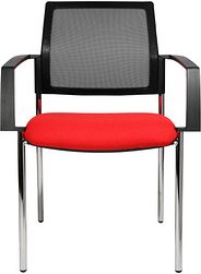 2 Topstar Besucherstühle BtoB 10 BB290A G210 rot, schwarz Stoff