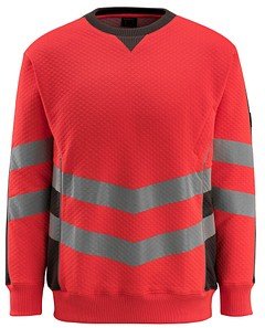 Thumbnail - MASCOT® unisex Warnschutz-Langarmshirt Wigton rot, dunkelanthrazit Größe 4XL