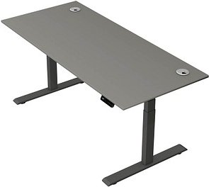 Kerkmann Move 2 Plus elektrisch höhenverstellbarer Schreibtisch grafit rechteckig, T-Fuß-Gestell anthrazit 180,0 x 80,0 ...