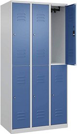 CP Spind Classic Plus lichtgrau, fernblau 080300-30 S10029, 6 Schließfächer 90,0 x 50,0 x 185,0 cm