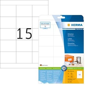HERMA Etiketten 5055 weiß 70,0 x 50,8 mm, 25 Blatt
