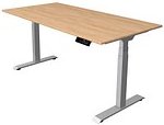 Thumbnail - Kerkmann Move 1 stable elektrisch höhenverstellbarer Schreibtisch eiche hell rechteckig, T-Fuß-Gestell silber 160,0 x 80...
