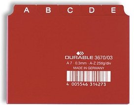 DURABLE Karteikartenregister A-Z rot