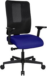 Topstar Bürostuhl Sitness Open X (N) Deluxe mit Schiebesitz, OX30WTW2 T380 Stoff blau, Gestell schwarz