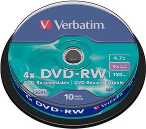 verbatim DVD-RW 4,7 GB wiederbeschreibbar, 10 St.