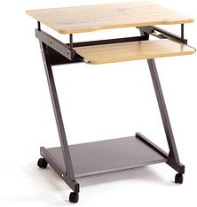 Thumbnail - HAKU Möbel PC-Tisch mit Rollen eiche hell 60,0 x 49,0 x 75,0 cm