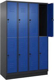 CP Spind Classic PLUS enzianblau, schwarzgrau 080320-40 S10138, 8 Schließfächer 120,0 x 50,0 x 195,0 cm