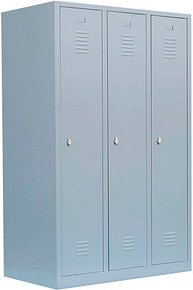 LÜLLMANN Spind lichtgrau 515130, 3 Schließfächer 118,5 x 50,0 x 180,0 cm