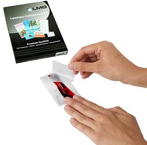 100 LMG Laminierfolien glänzend für IBM-Card-Format 125 micron