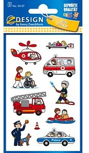 AVERY Zweckform Aufkleber 54137 Feuerwehr, 30 Etiketten