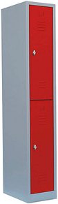 LÜLLMANN Spind feuerrot, lichtgrau 520214, 2 Schließfächer 31,5 x 50,0 x 180,0 cm
