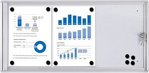 Showdown® Displays Schaukasten Economy XS silber 3x DIN A4