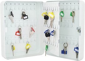 Thumbnail - ROTTNER TS93 Schlüsselkasten hellgrau mit 93 Haken, Zylinderschloss, 24,5 x 8,5 x 30,0 cm, 1 St.