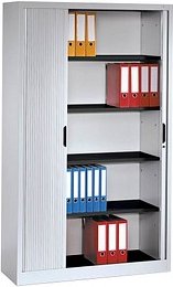 CP Omnispace Rollladenschrank silber 4 Fachböden 100,0 x 42,0 x 198,0 cm