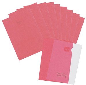 10 ELCO Sichthüllen Ordo transparent DIN A4 rot glatt 80 g/qm