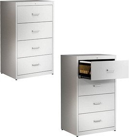 mauser client entry Hängeregistraturschrank lichtgrau 4 Schubladen 80,0 x 60,0 x 135,0 cm