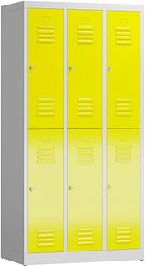 ClassiX Spind lichtgrau, zinkgelb X-520236, 6 Schließfächer 87,0 x 50,0 x 180,0 cm