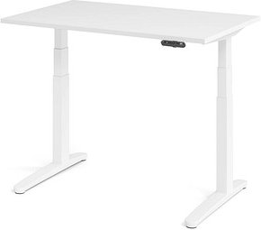 HAMMERBACHER XBHM12 elektrisch höhenverstellbarer Schreibtisch weiß rechteckig, C-Fuß-Gestell weiß 120,0 x 80,0 cm
