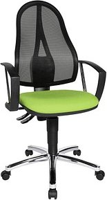 Thumbnail - Topstar Bürostuhl Point 60 Netz Plus, G050 Stoff grün, Gestell chrom