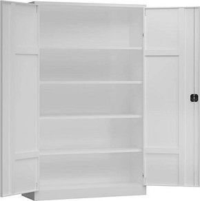 ClassiX Stahlschrank X-530377 signalweiß 4 Fachböden 120,0 x 42,0 x 194,5 cm, aufgebaut, 1 St.