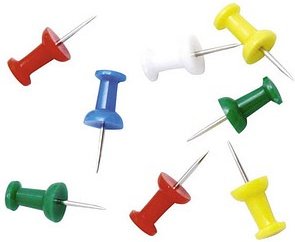 ALLboards Pinnnadeln farbsortiert, 50 St.