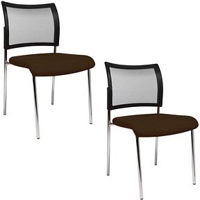 Topstar Besucherstühle Visit 10 Net NV290 G080 braun, schwarz Stoff, 2 St.