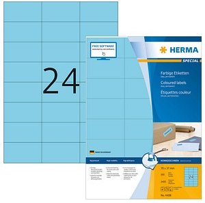 Thumbnail - 2.400 HERMA Etiketten 4408 blau 70,0 x 37,0 mm