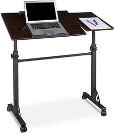 Thumbnail - relaxdays PC-Tisch höhenverstellbar dunkelbraun 100,0 x 50,0 x 80,0 - 110,0 cm