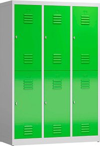 ClassiX Spind gelbgrün, lichtgrau X-523235, 6 Schließfächer 118,5 x 50,0 x 180,0 cm