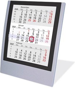 Tischkalender Einsteckkalender 2026/2027 grau/schwarz, 1 St.
