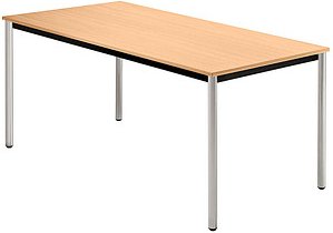 HAMMERBACHER Konferenztisch VDR16 buche rechteckig, Rundrohr chrom, 160,0 x 80,0 x 72,0 cm