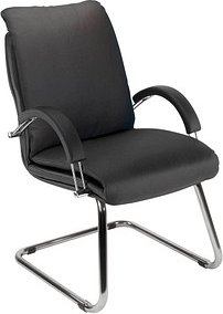 Nowy Styl Besucherstuhl Nadir Steel schwarz Kunstleder