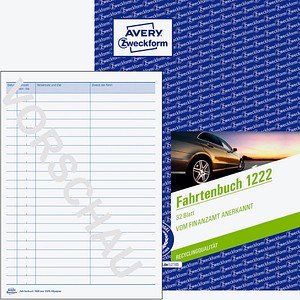 AVERY Zweckform Fahrtenbuch, Pkw mit Jahresabrechnung Formularbuch 1222, 1 St.