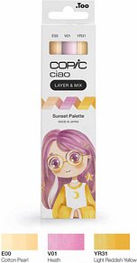 COPIC® Ciao Sunset Palette Layoutmarker-Set farbsortiert 1,0 + 6,0 mm, 3 St.