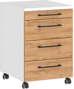 Thumbnail - GERMANIA Profi 3.0 Rollcontainer weiß, grandson-eiche 4 Auszüge 42,0 x 49,0 x 61,0 cm