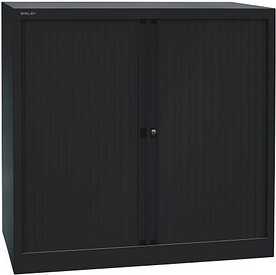 BISLEY Rollladenschrank schwarz 2 Fachböden 100,0 x 43,0 x 103,0 cm